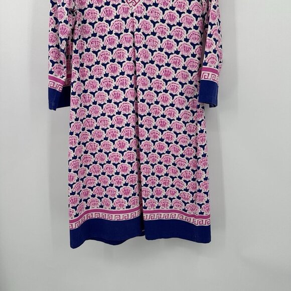 BARBARA ERICKSON dress shift sheath seashells beach resort cruise colorful M - Picture 3 of 7